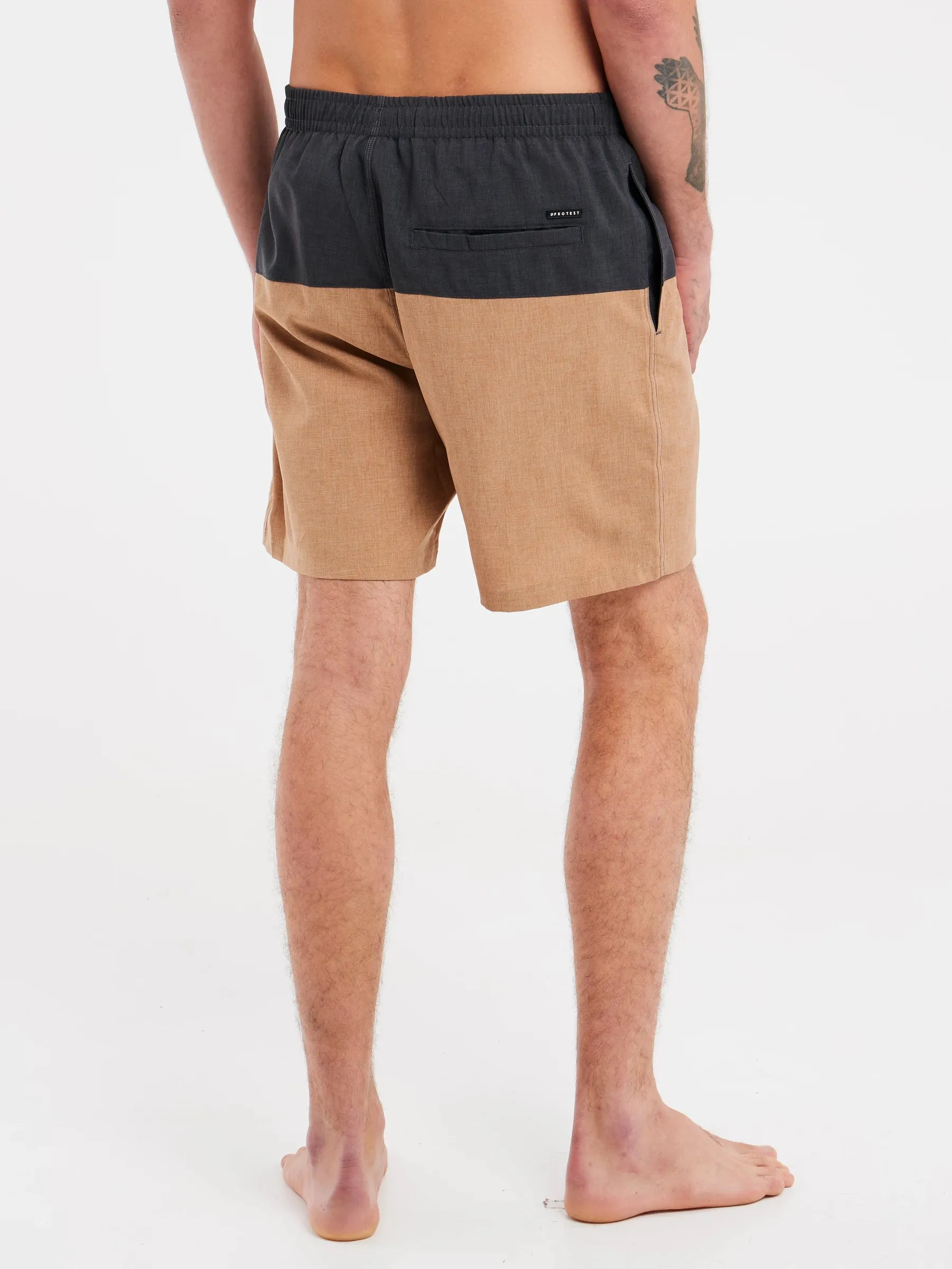 Protest PRTFORTA Men's Beach Shorts - Grey/ Beige