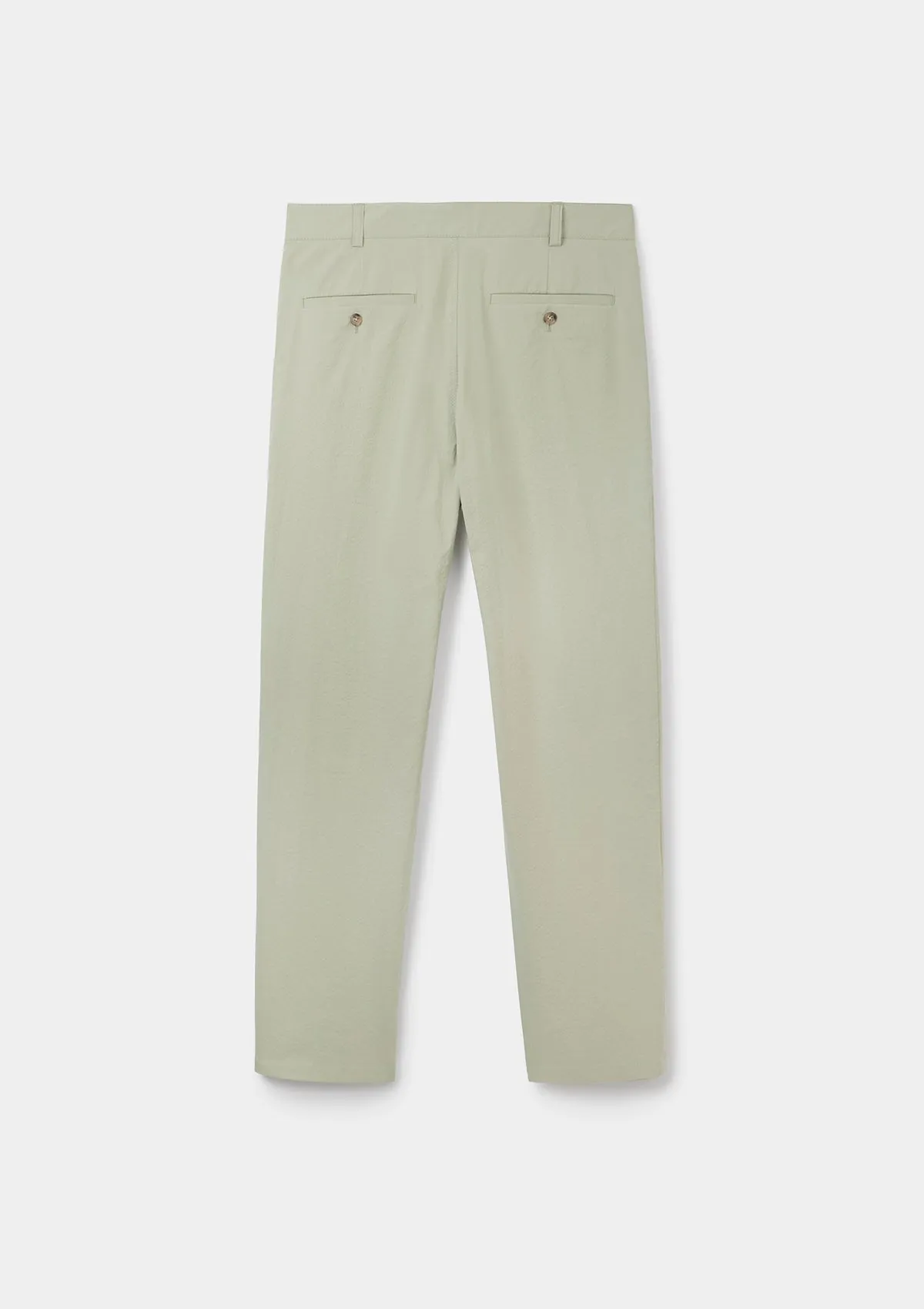 Sage Seersucker Cotton Trousers