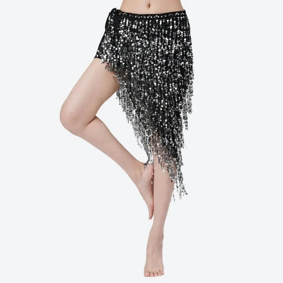 Sparkling Fringe Dance Mini Skirts