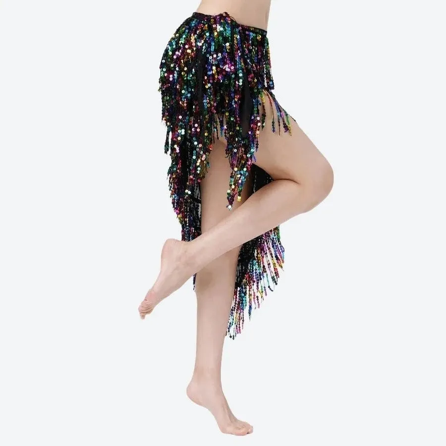 Sparkling Fringe Dance Mini Skirts