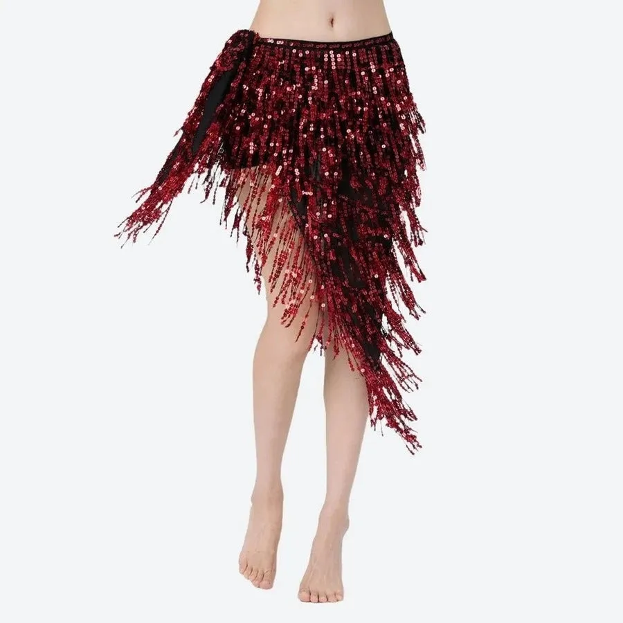 Sparkling Fringe Dance Mini Skirts