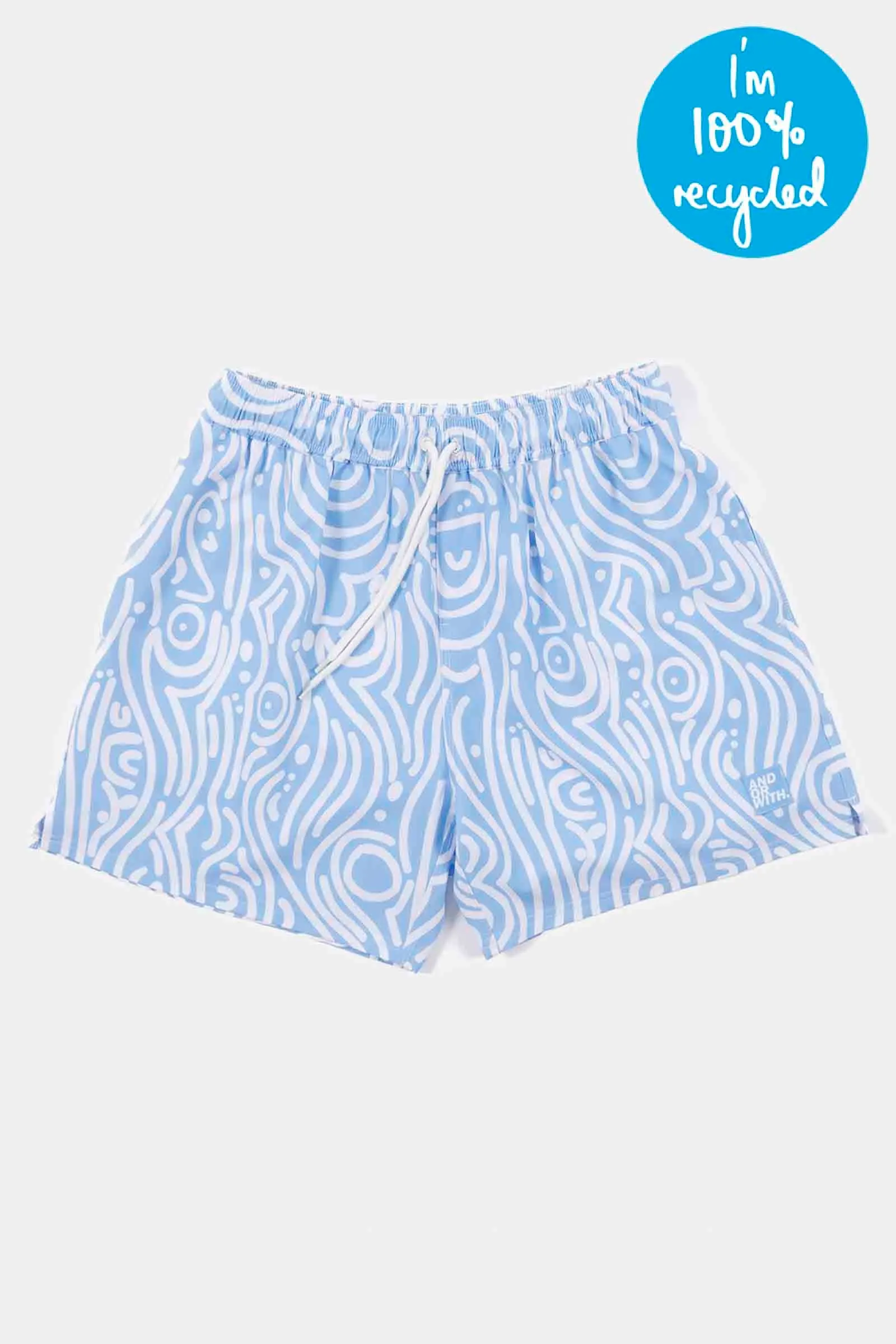 Spirit Waves Beach Boardies Blue White (100% recycled)