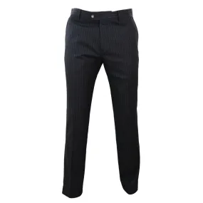 STZ42 - Men's Black Pinstripe Trousers