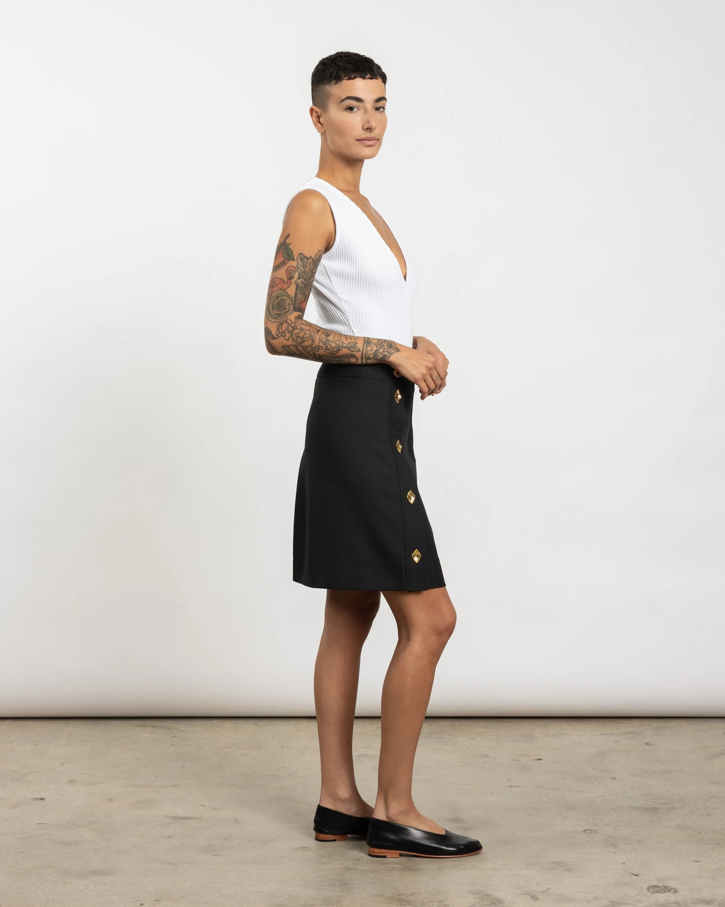 Summer Suiting Mini Skirt in Black