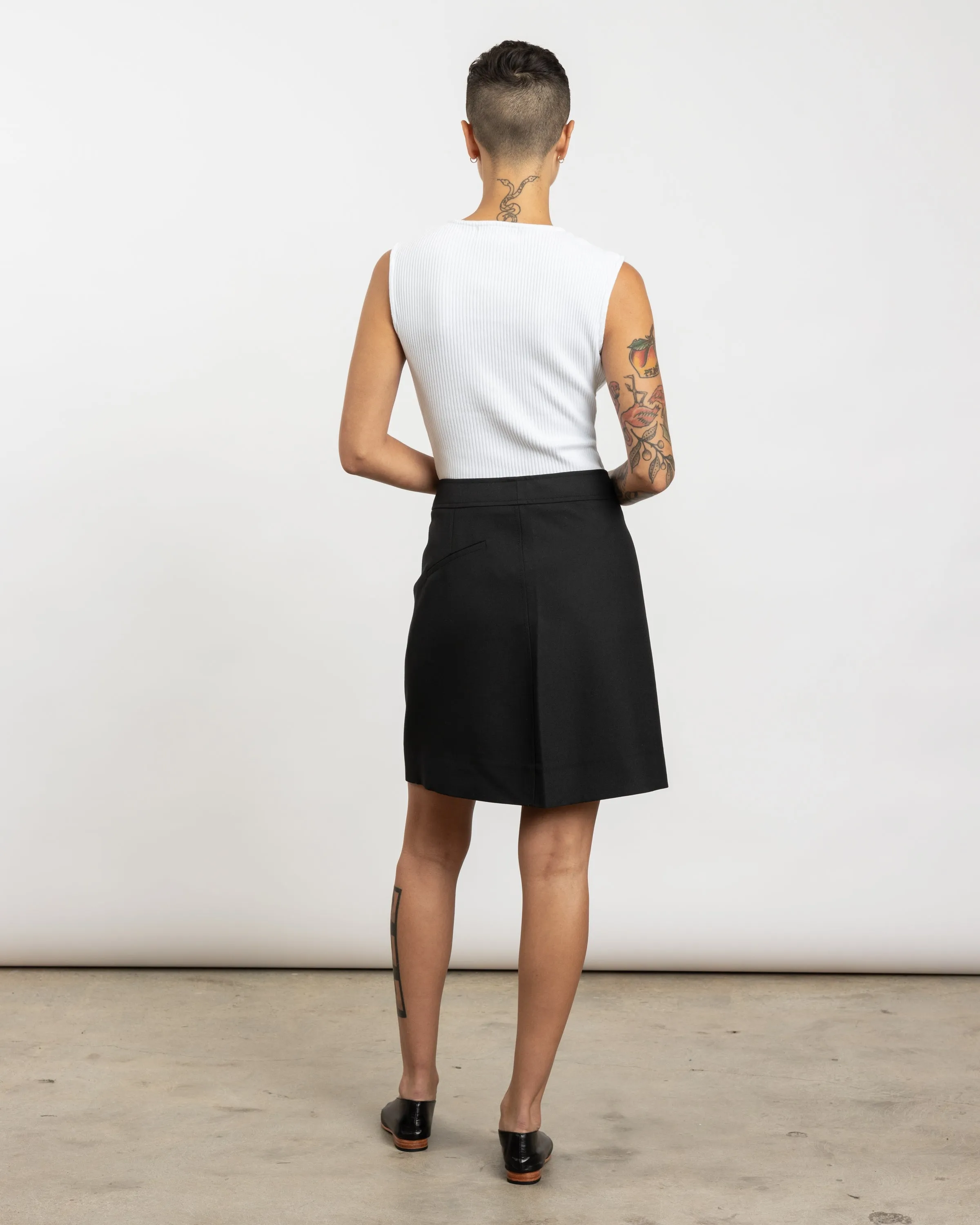 Summer Suiting Mini Skirt in Black