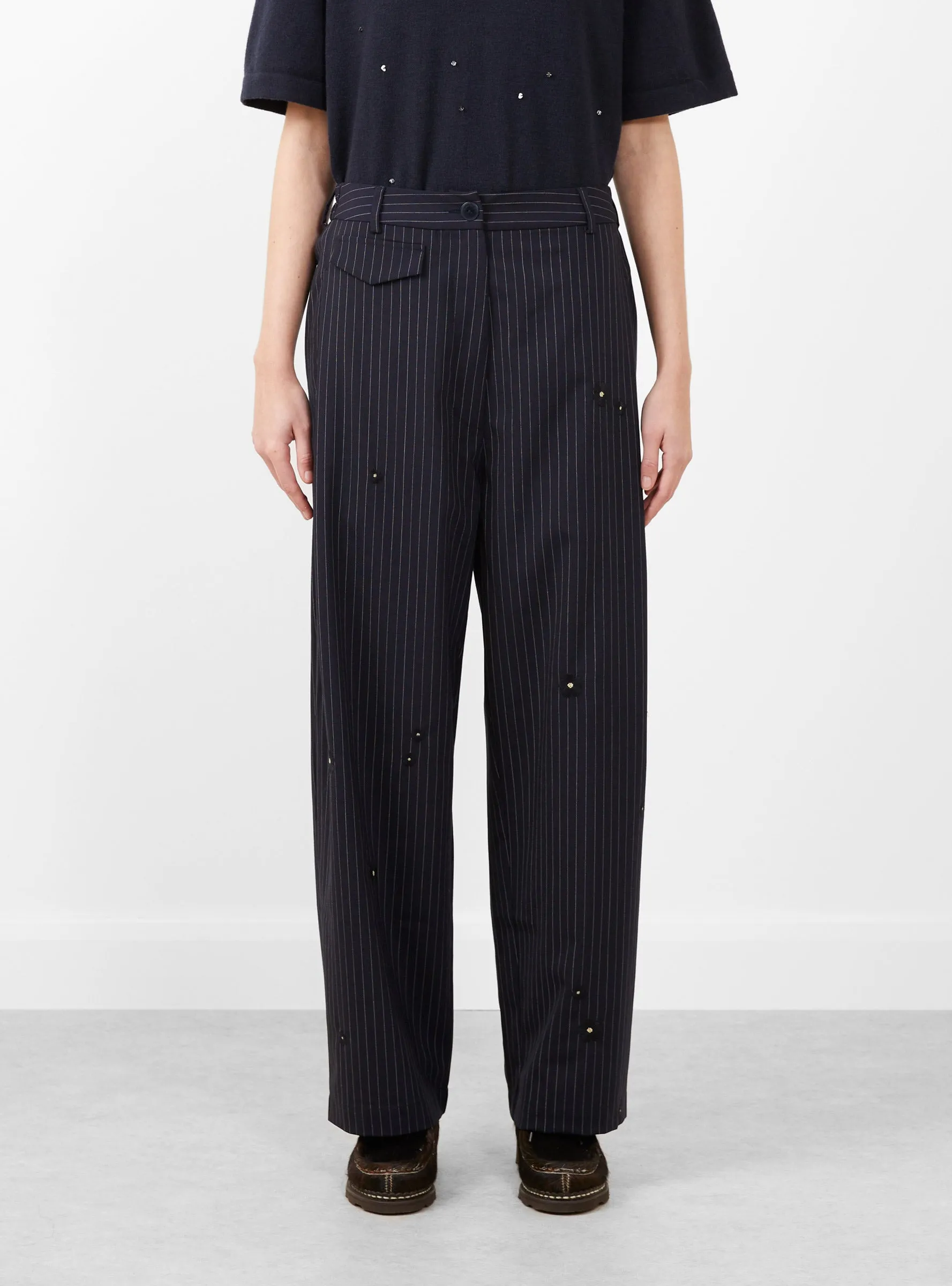 Tailoring Flower Trousers Pinstripe