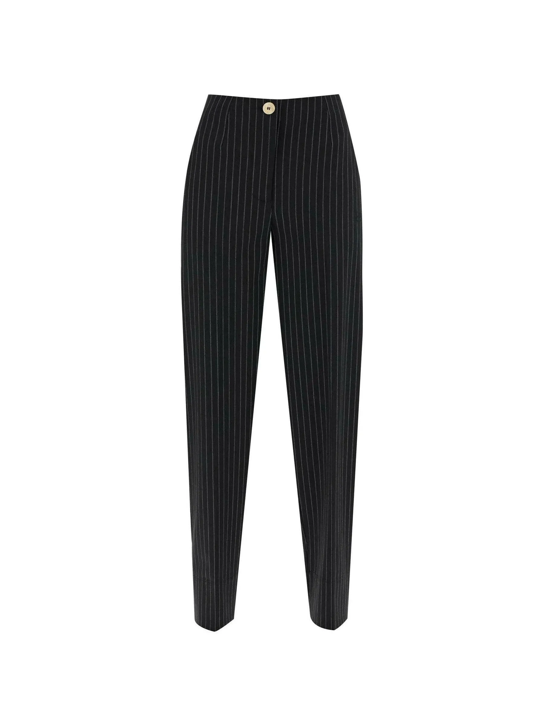 Tapered Pinstripe Trousers