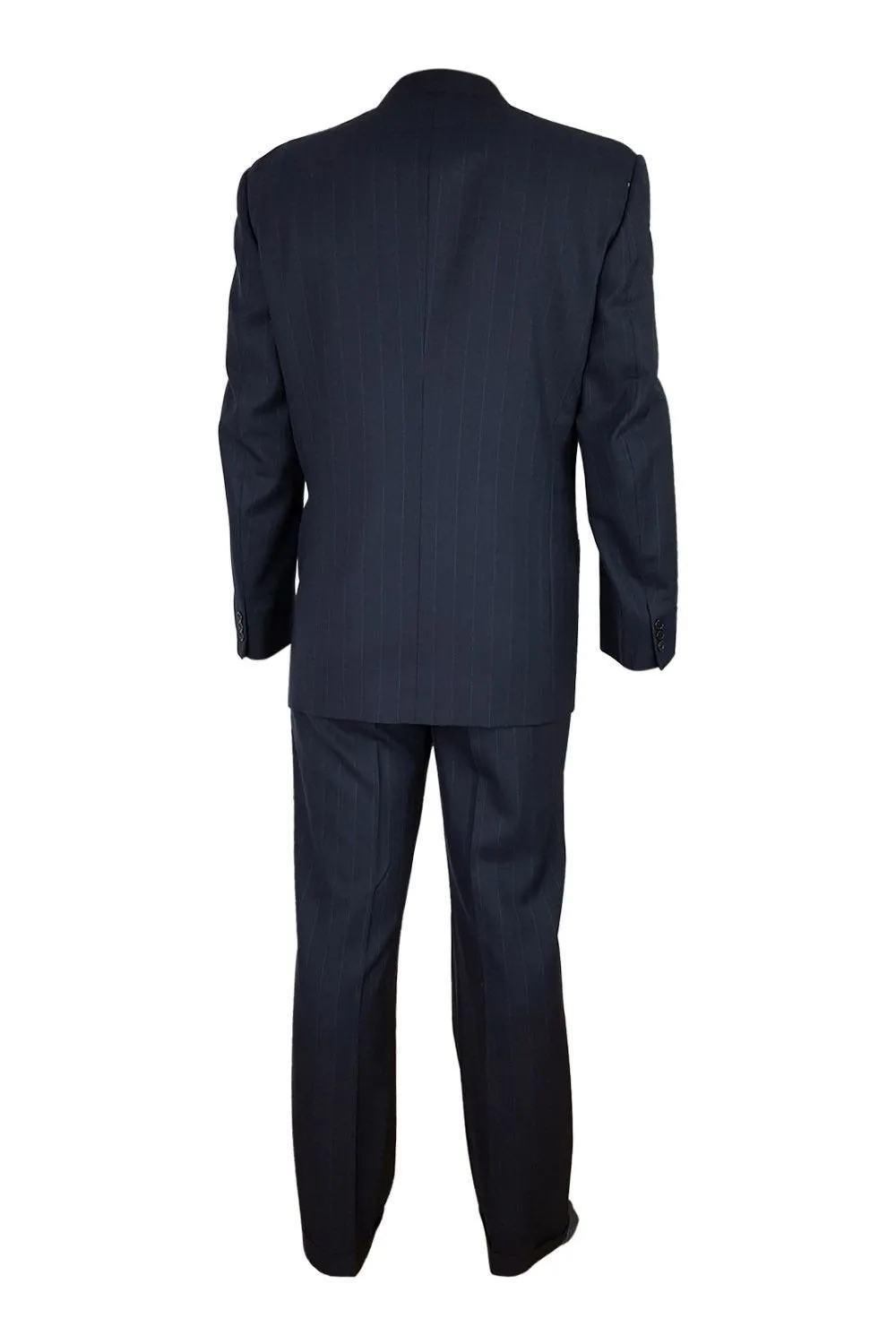 VALENTINO Uomo VIntage Double Breasted Navy Pinstripe Wool Suit