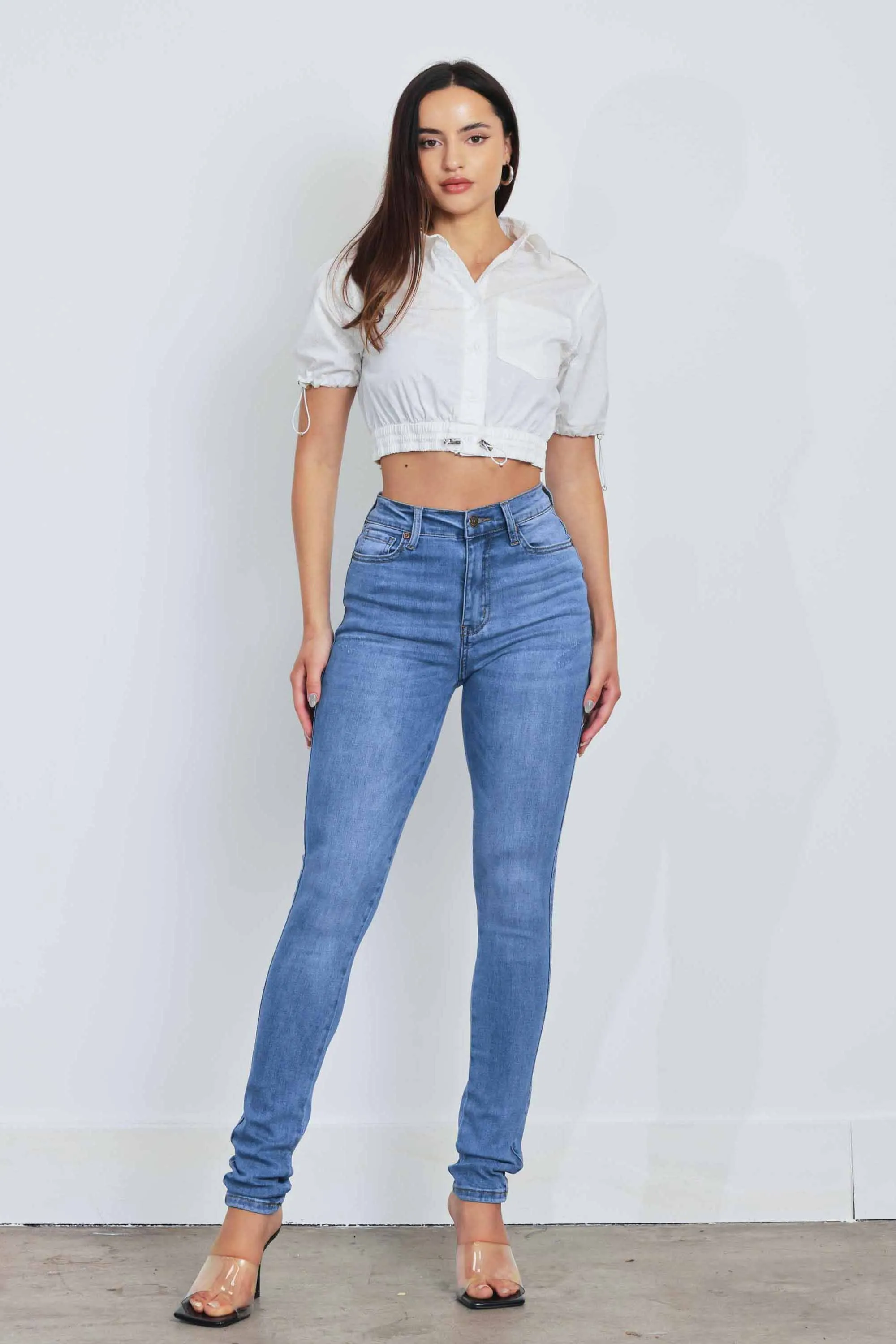 Whisker Wash Skinny Jeans