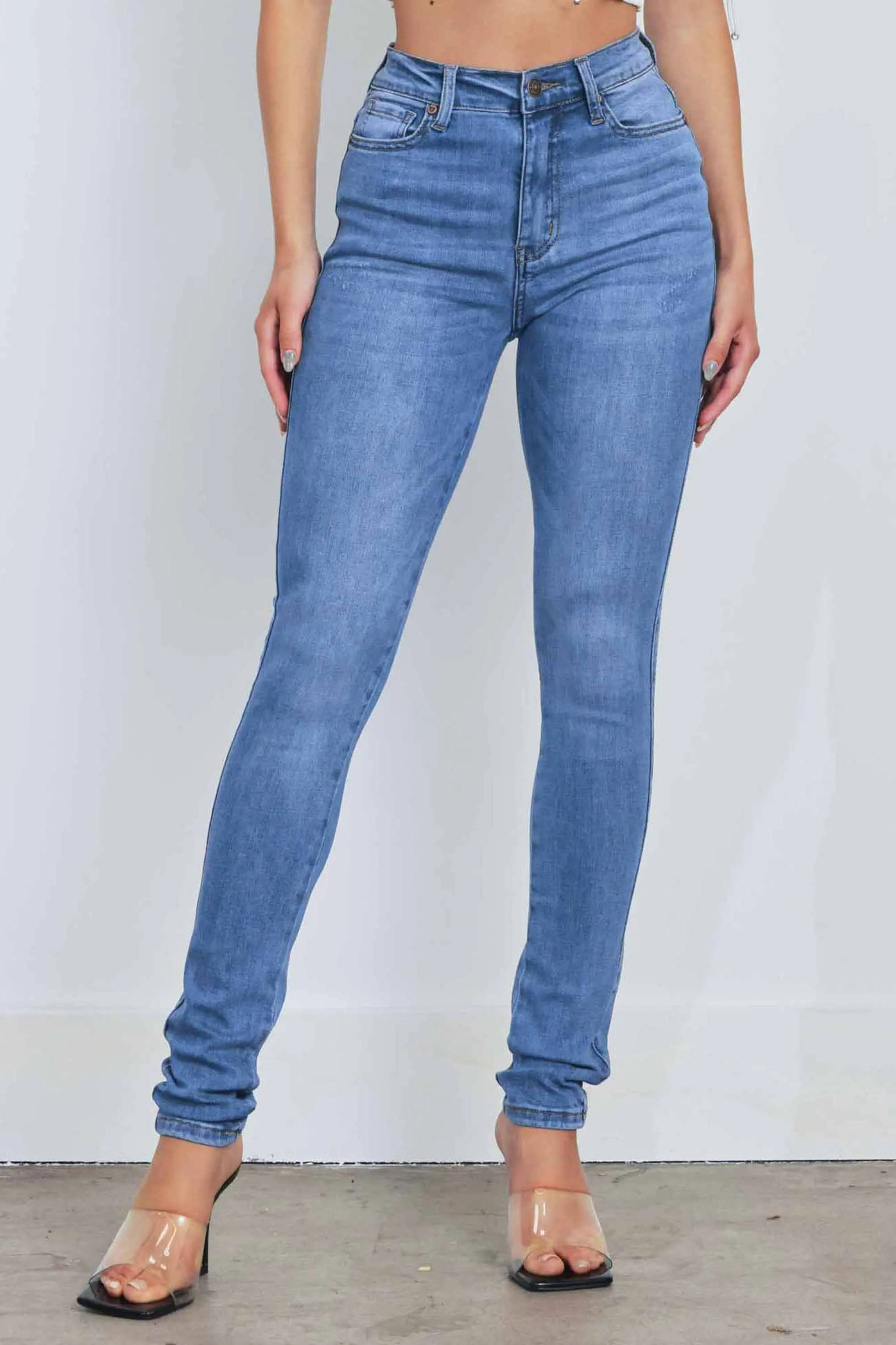 Whisker Wash Skinny Jeans