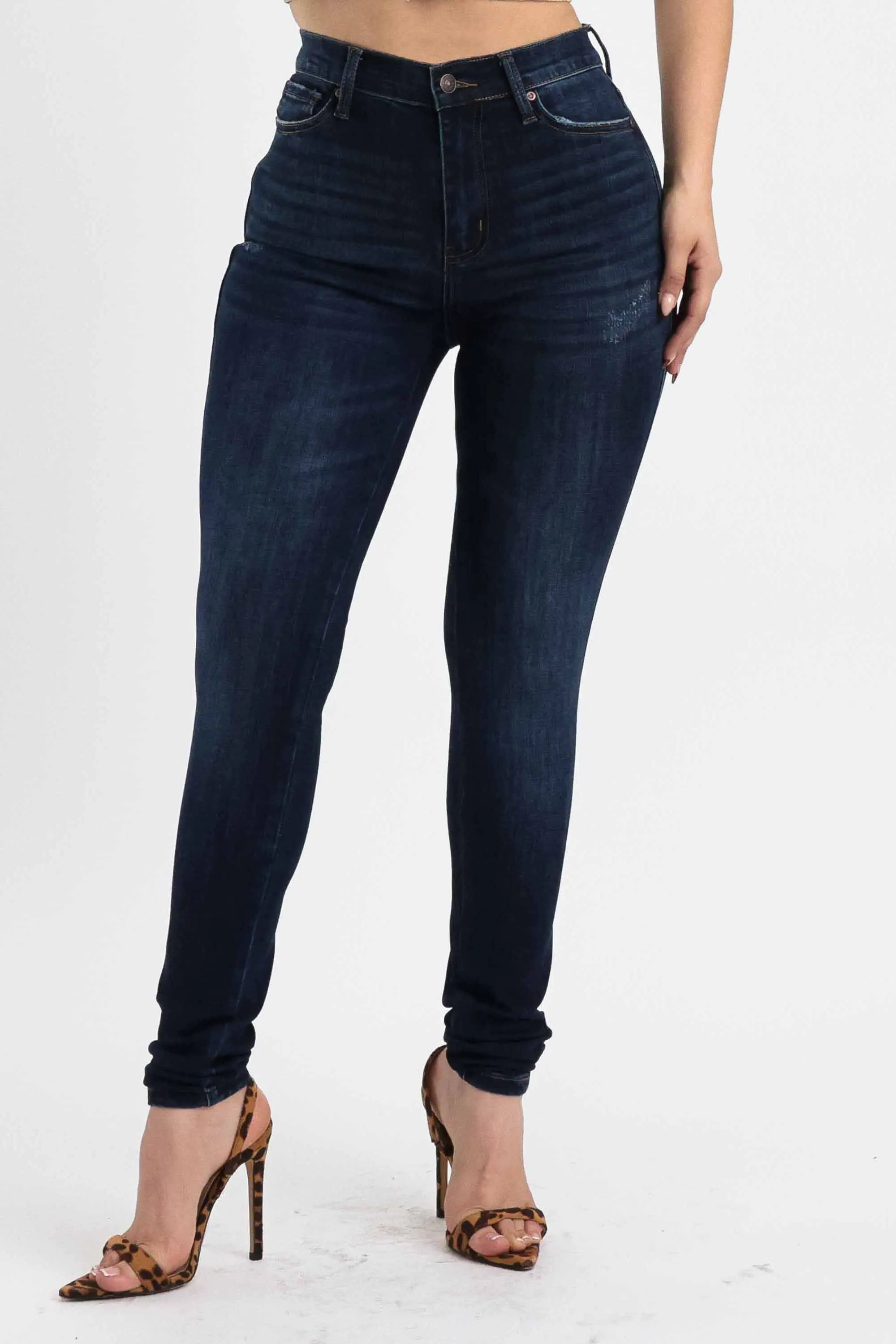 Whisker Wash Skinny Jeans