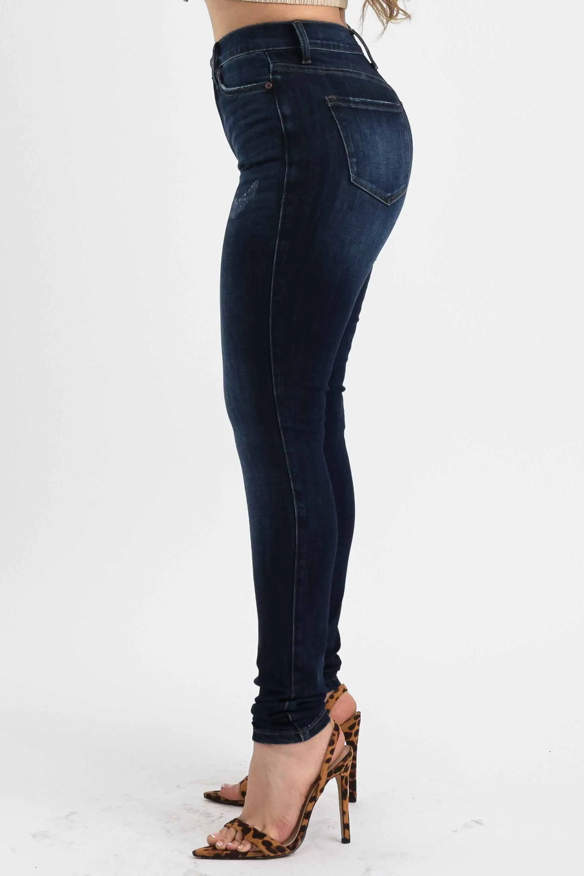 Whisker Wash Skinny Jeans