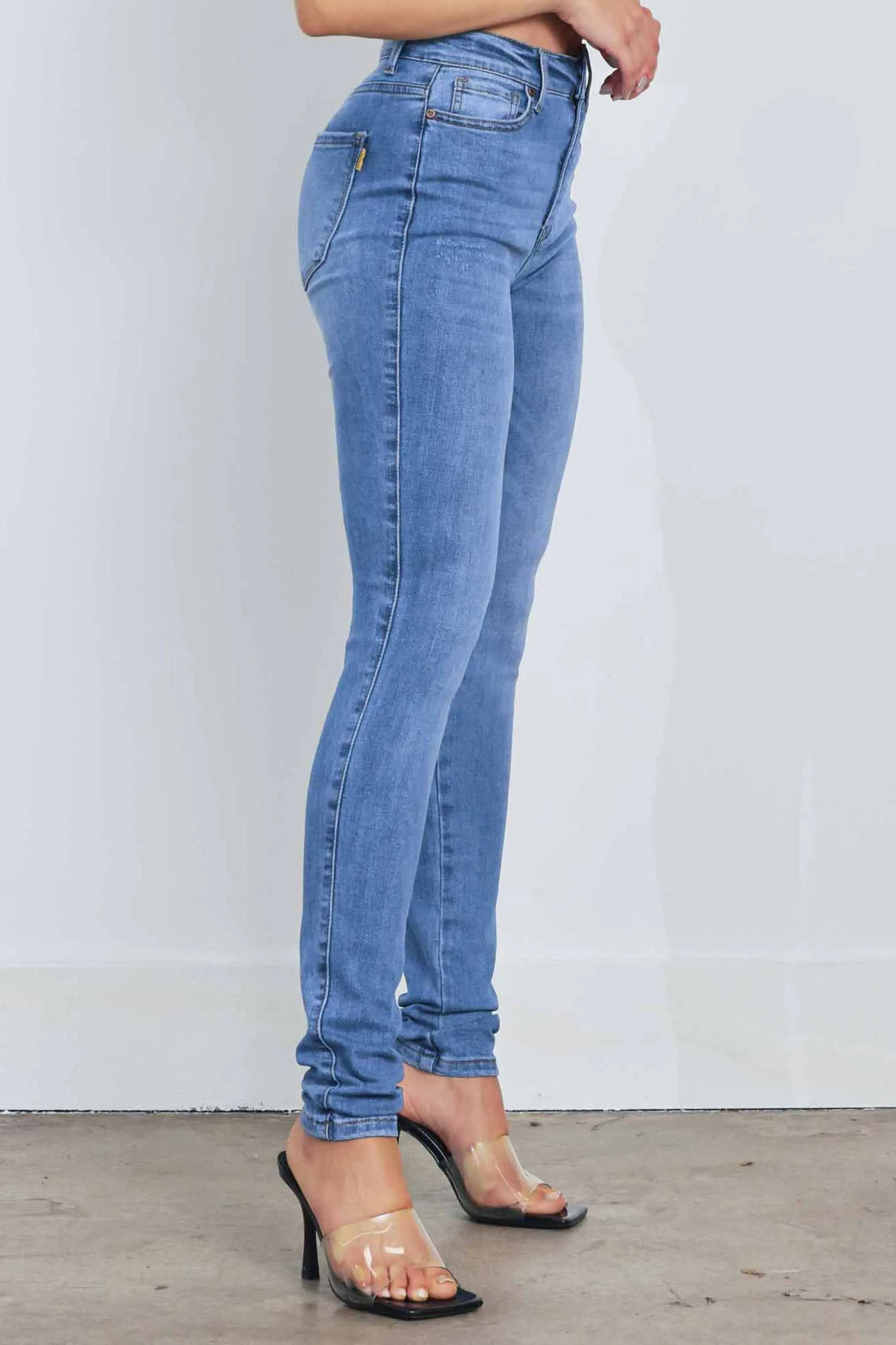 Whisker Wash Skinny Jeans