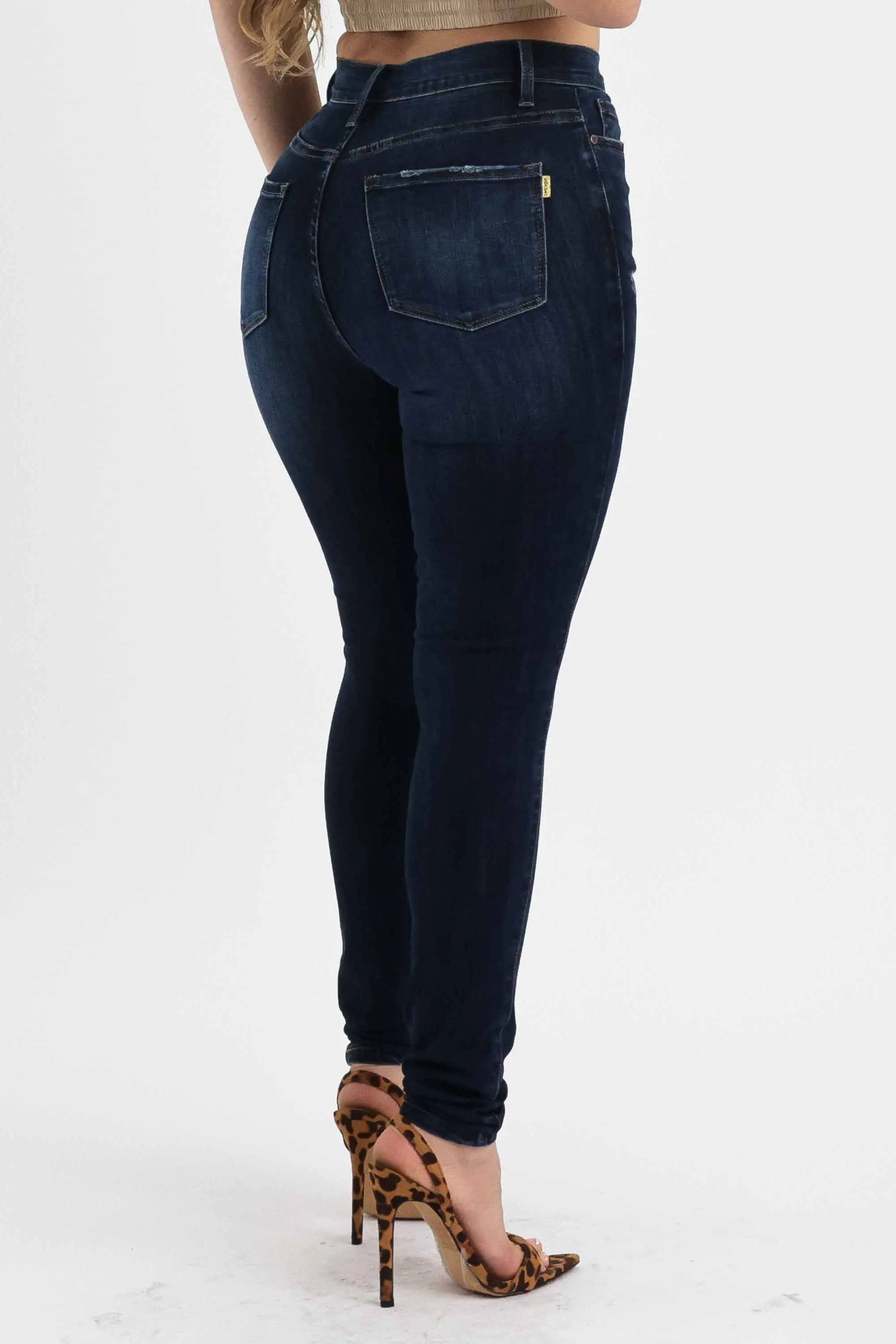 Whisker Wash Skinny Jeans