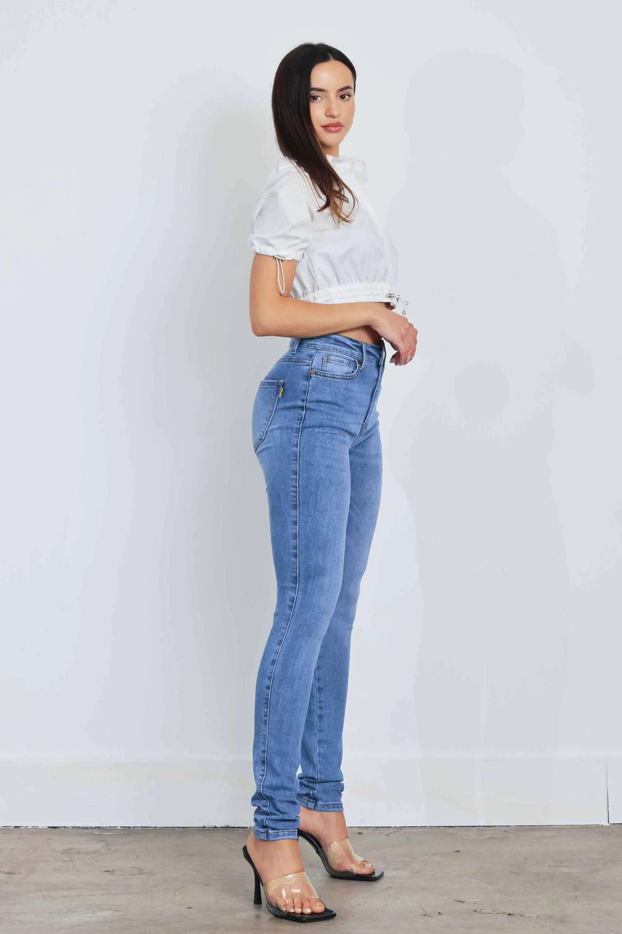 Whisker Wash Skinny Jeans