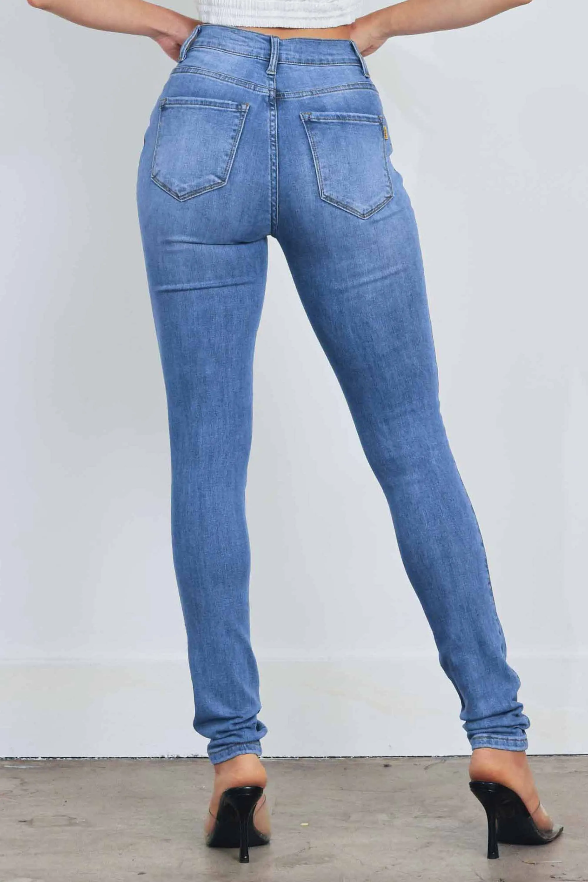 Whisker Wash Skinny Jeans