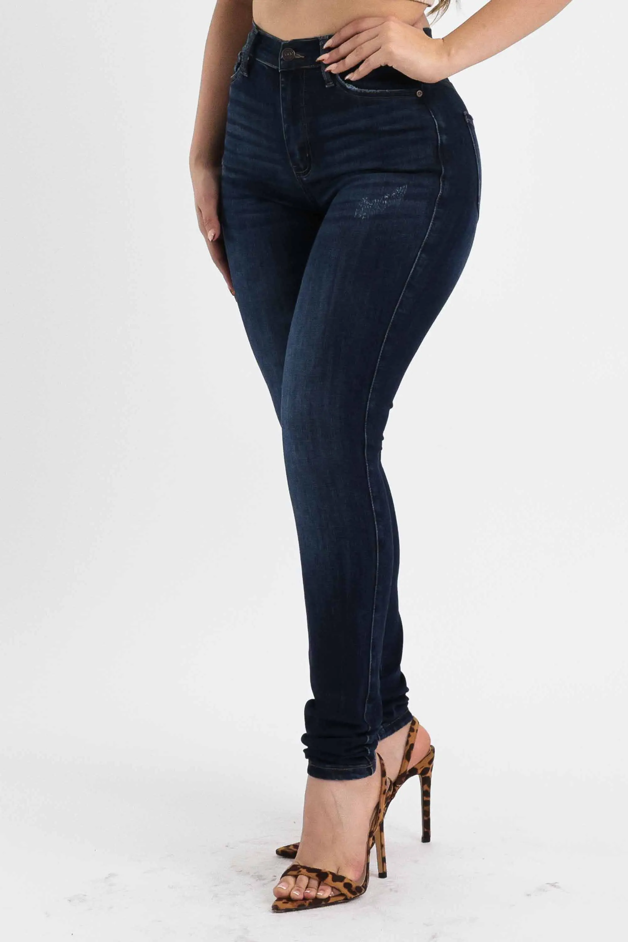 Whisker Wash Skinny Jeans