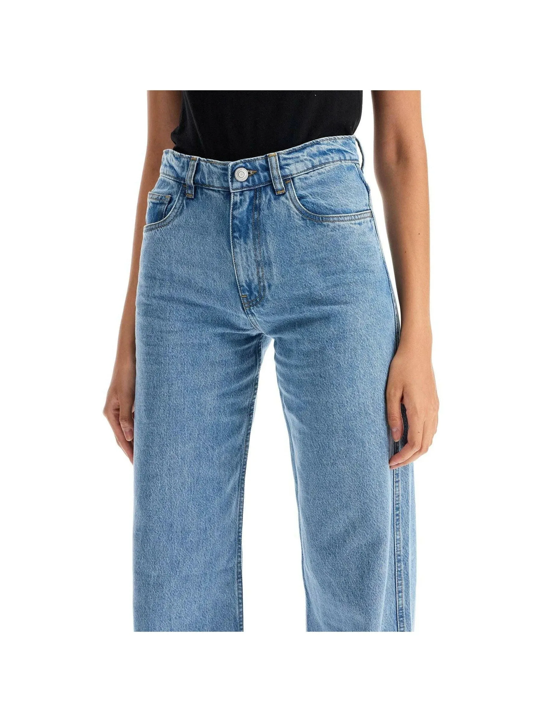 Wide Leg Vintage Wash Denim Jeans