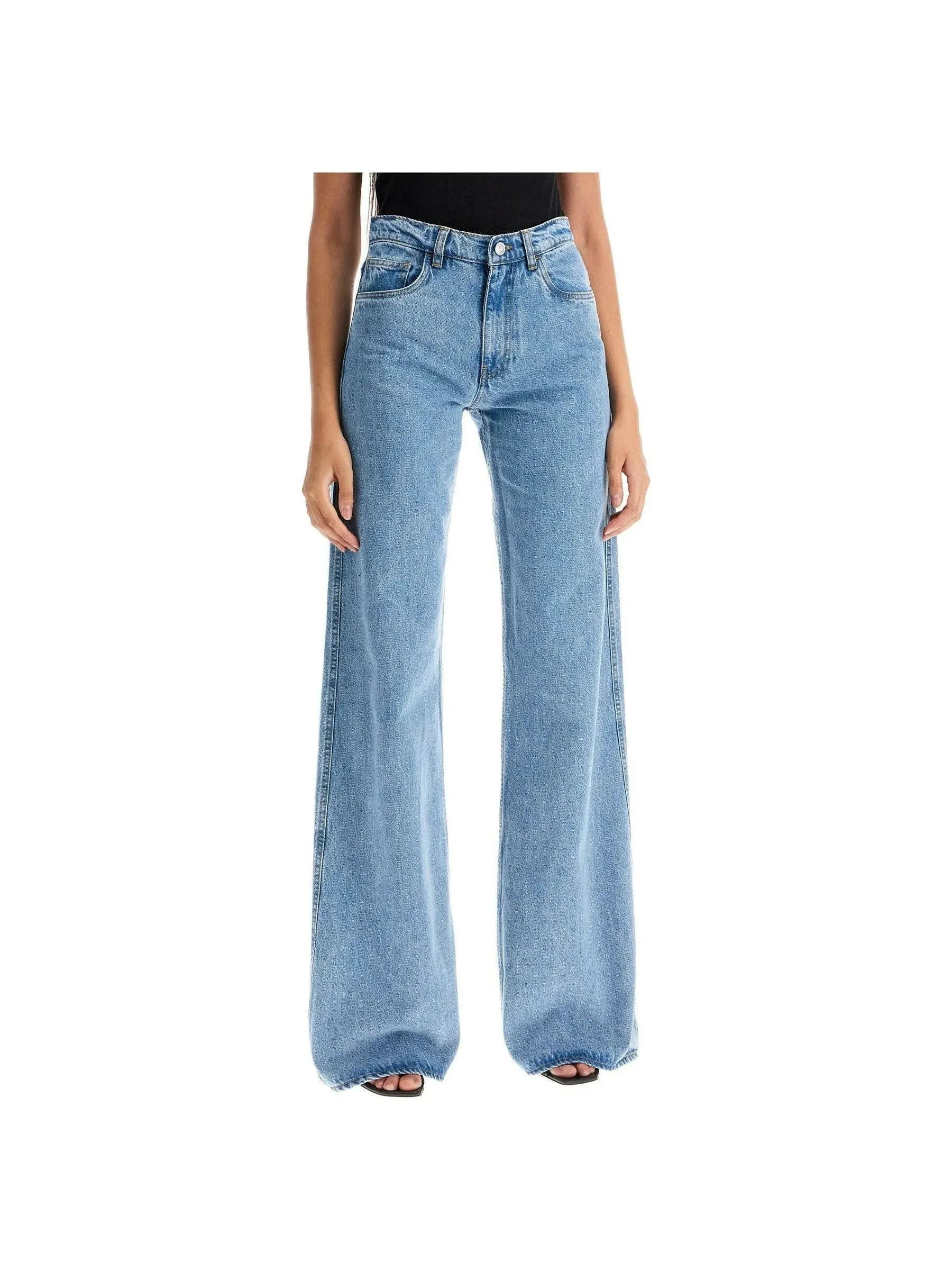 Wide Leg Vintage Wash Denim Jeans