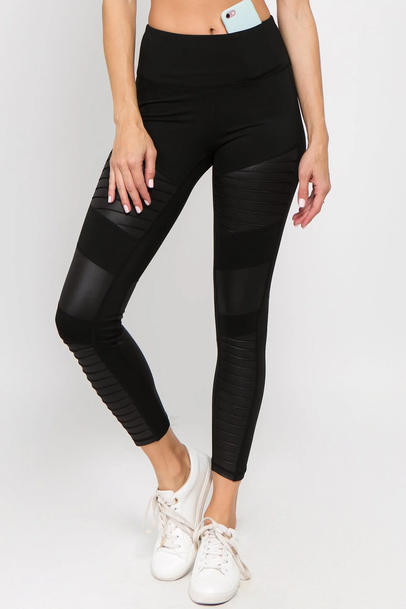 Wild Thing Active Faux Leather Moto Leggings