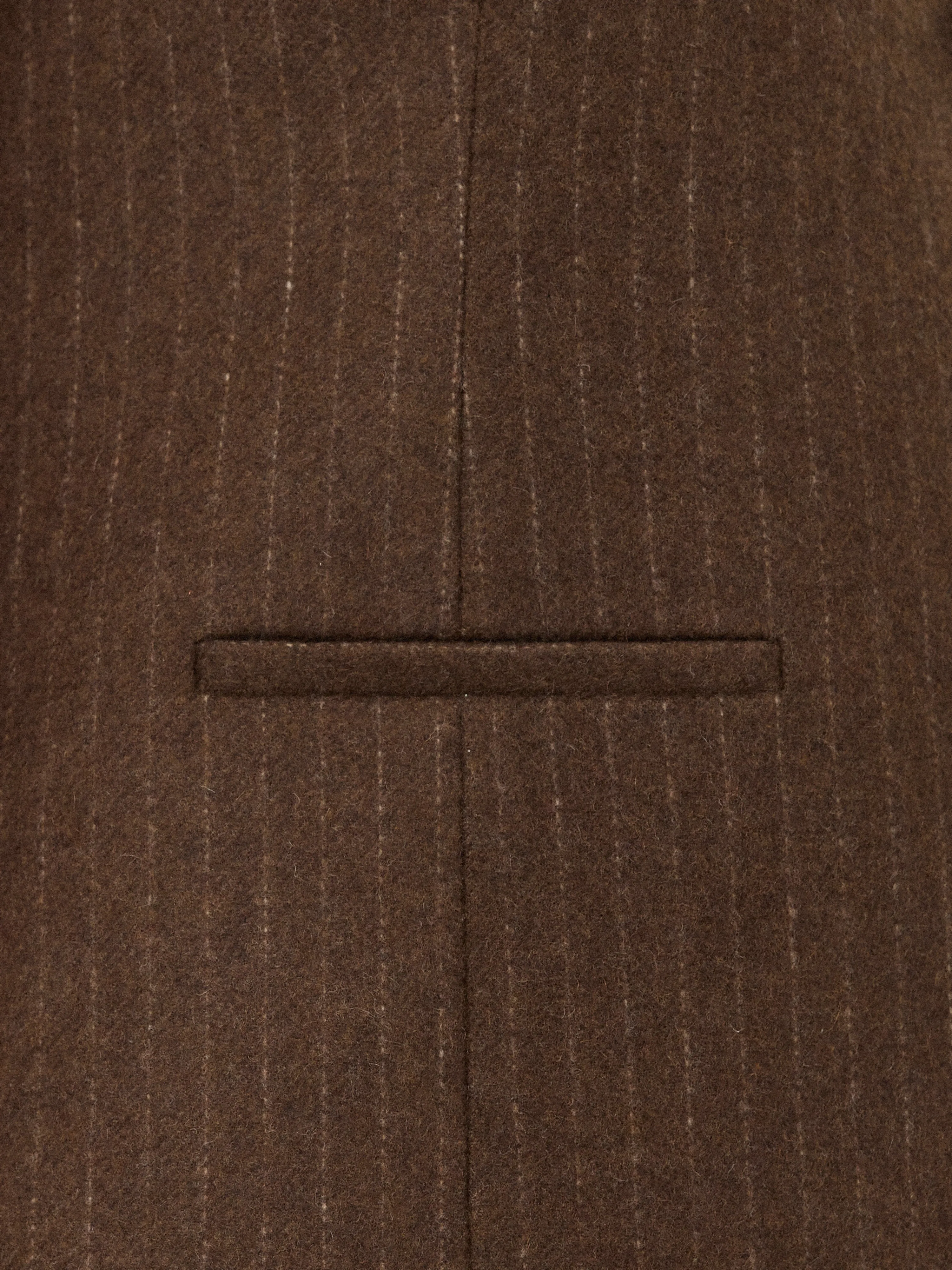 Wool Pinstripe Waistcoat | Brown